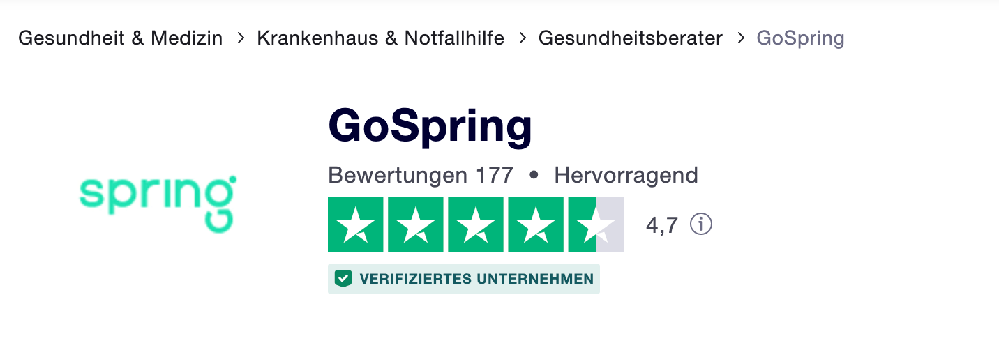 Gospring Trustpilot DE